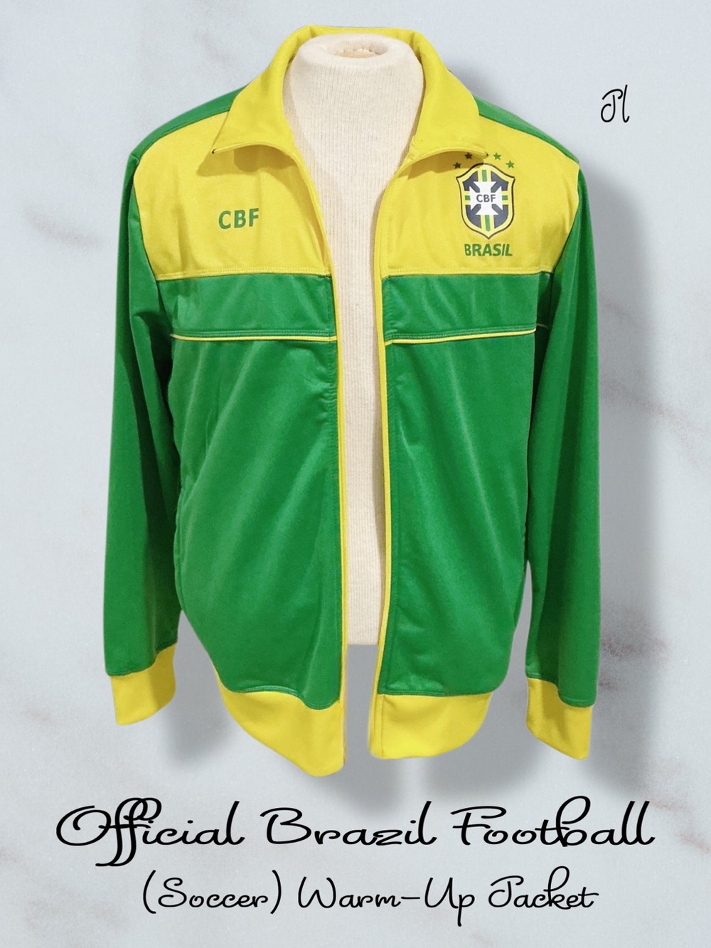 CBF Brazil National Football (Soccer)Team Warm-Up Track Jacket Size XL